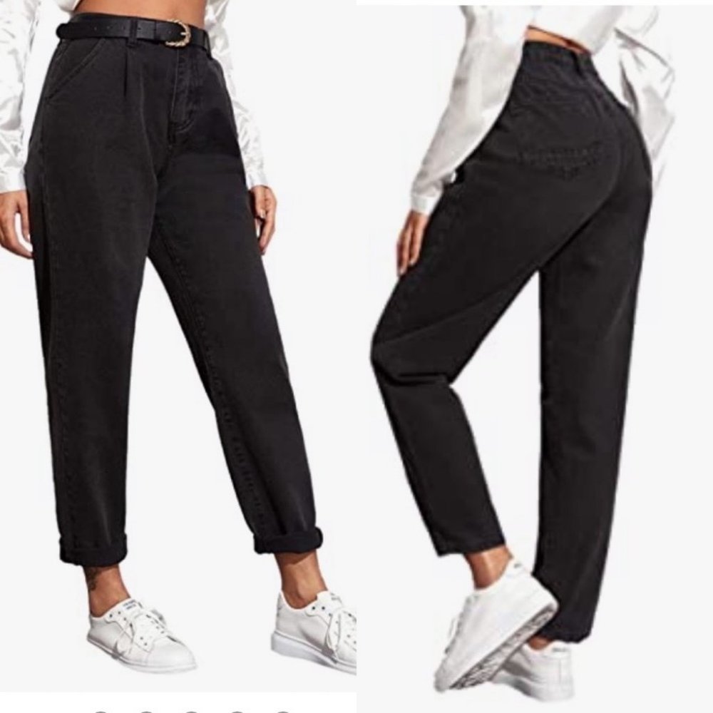 LAST CHANCE 🎉3 for $25 - Tapered leg mom Jeans Size Large in Black